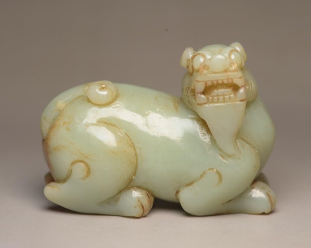 Amazon.co.jp: 永し清時代和田玉玉獸玉彫極細工置物擺件古美術品時代物